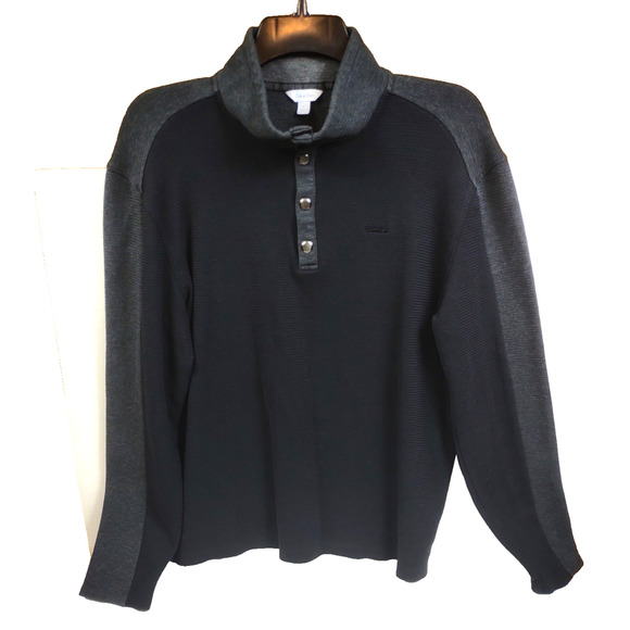 Calvin Klein Men's Golf Pullover Snap Neck Long Sleeve Sweatshirt Sz M Black - Picture 8 of 10